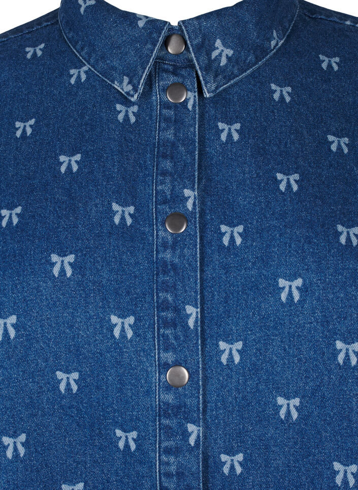 Denimskjorte med hjerter, Denim Blue W. Wh.Bow, Packshot image number 2