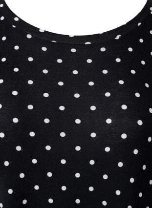 Zizzi Midikjole i viskose med korte ermer, Black Dot, Packshot image number 2
