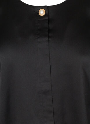 Skjortebluse med rund hals, Black, Packshot image number 2
