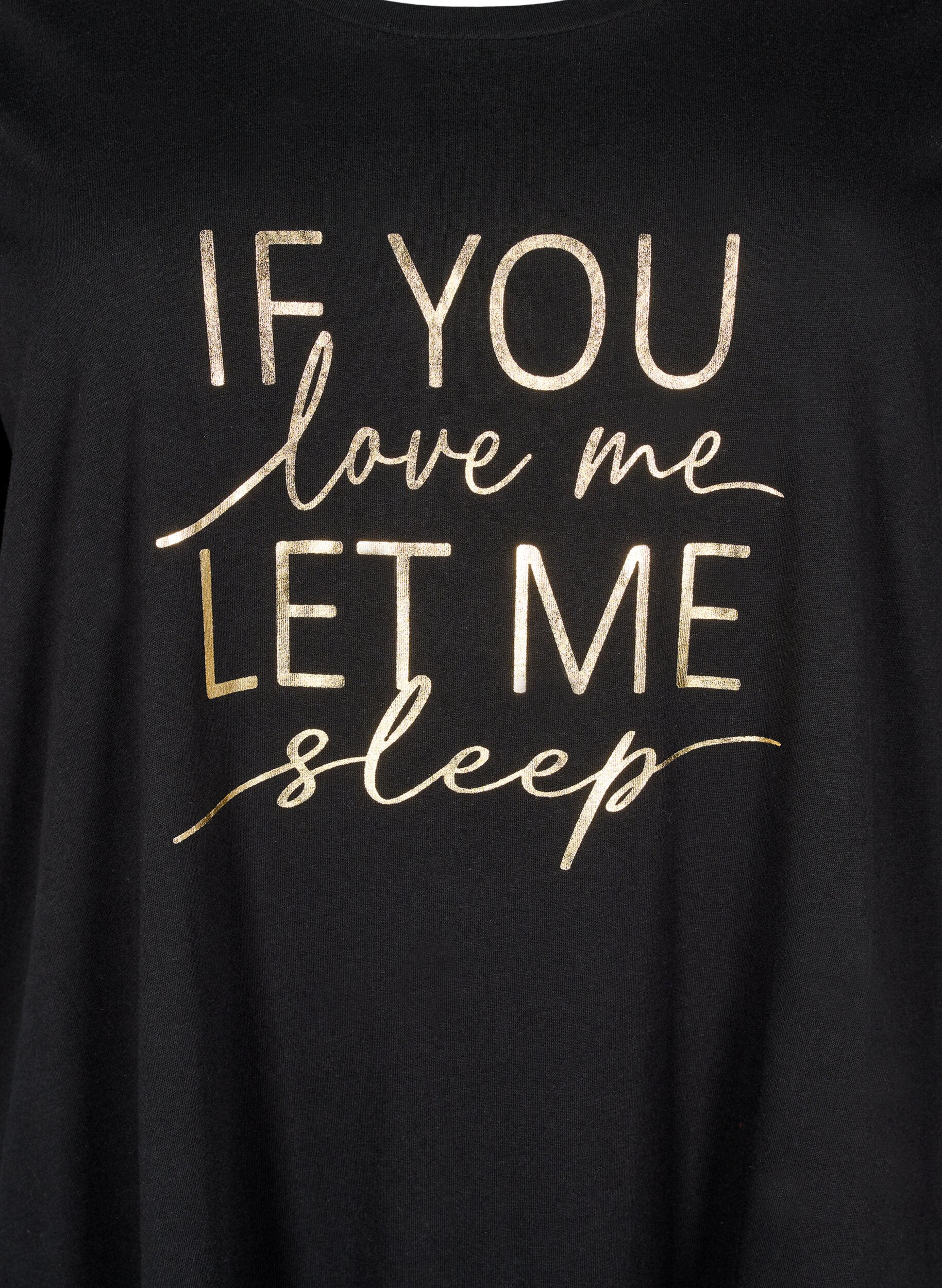 Zizzi Kortermet nattkjole i &oslash;kologisk bomull, Svart, Packshot image number 2