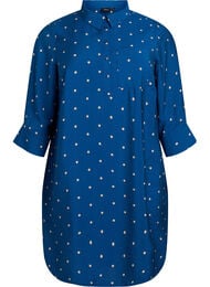 Kort kjole med krage og brystlomme, Blå