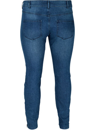 Ekstra slim Sanna jeans med glidelås, Blue denim, Packshot image number 1