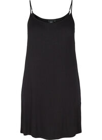 Ensfarget underkjole i viskose, Svart Ensfarget underkjole i viskose