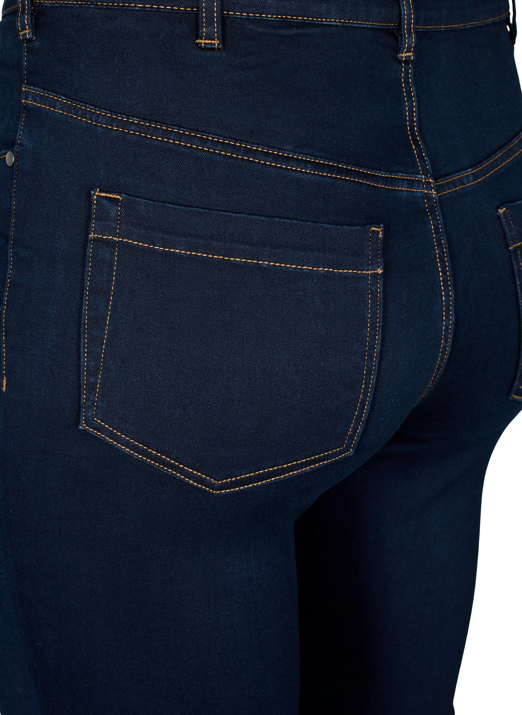 ZizziSuper slim Amy jeans med h&oslash;yt liv, Unwashed, Packshot image number 3