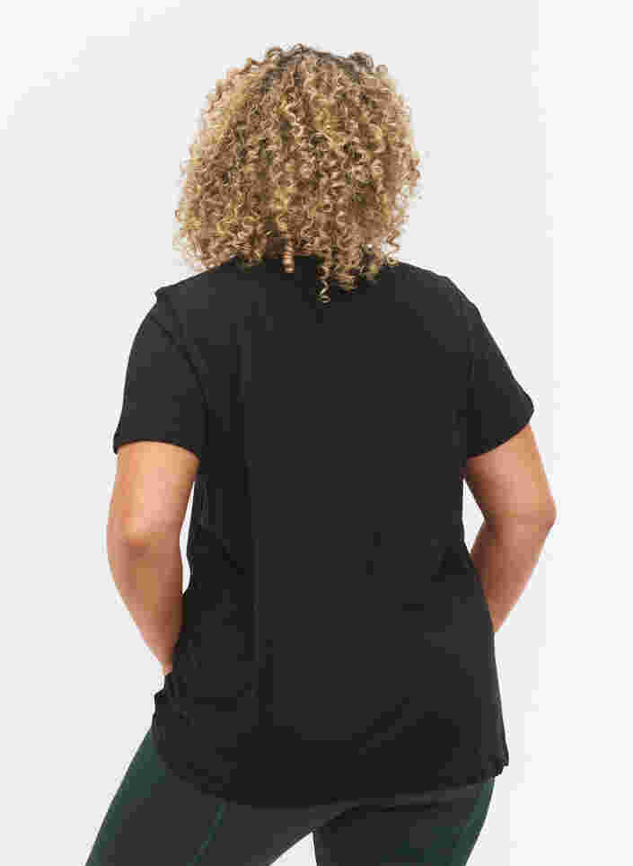T-skjorte til trening med trykk, Black A.C.T.V, Model image number 1