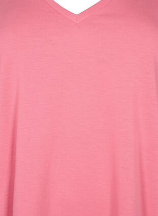 Kortermet T-skjorte med V-hals, Bubblegum Pink, Packshot image number 2