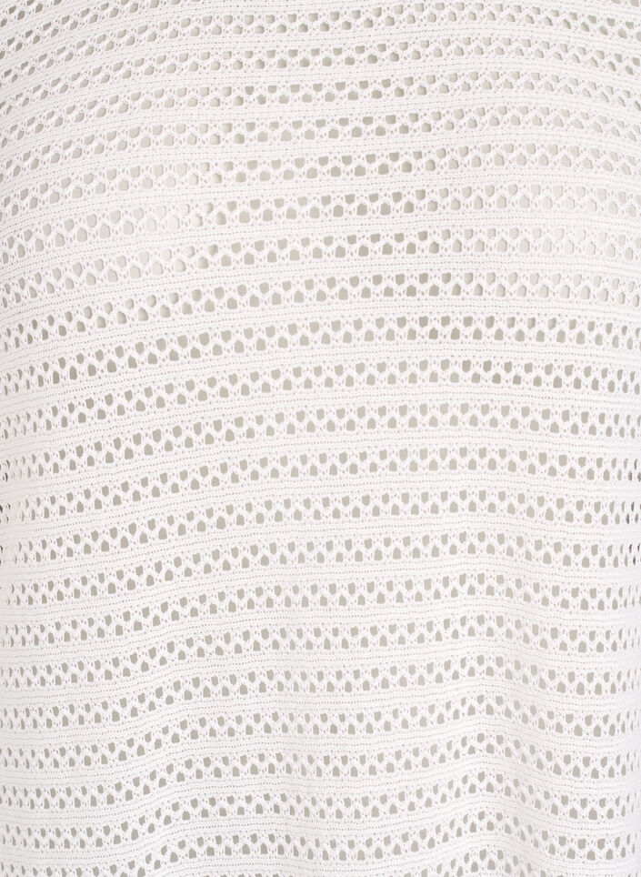 Strandkjole med hullbroderi og lange ermer, Beige, Packshot image number 2