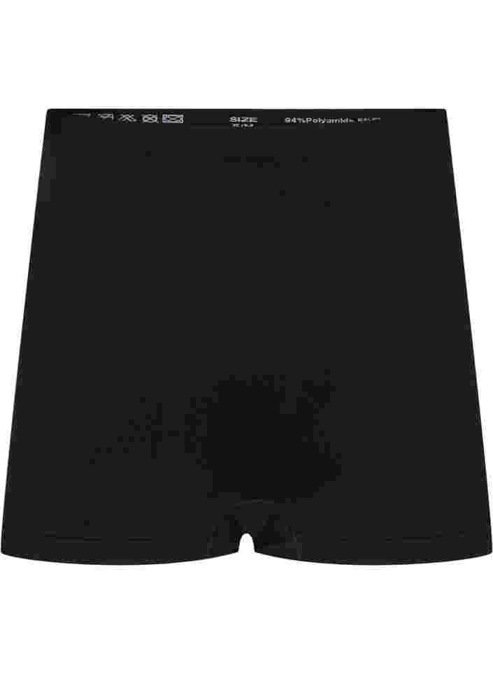Sømløs shorts med normal høyde i livet, Black, Packshot image number 0