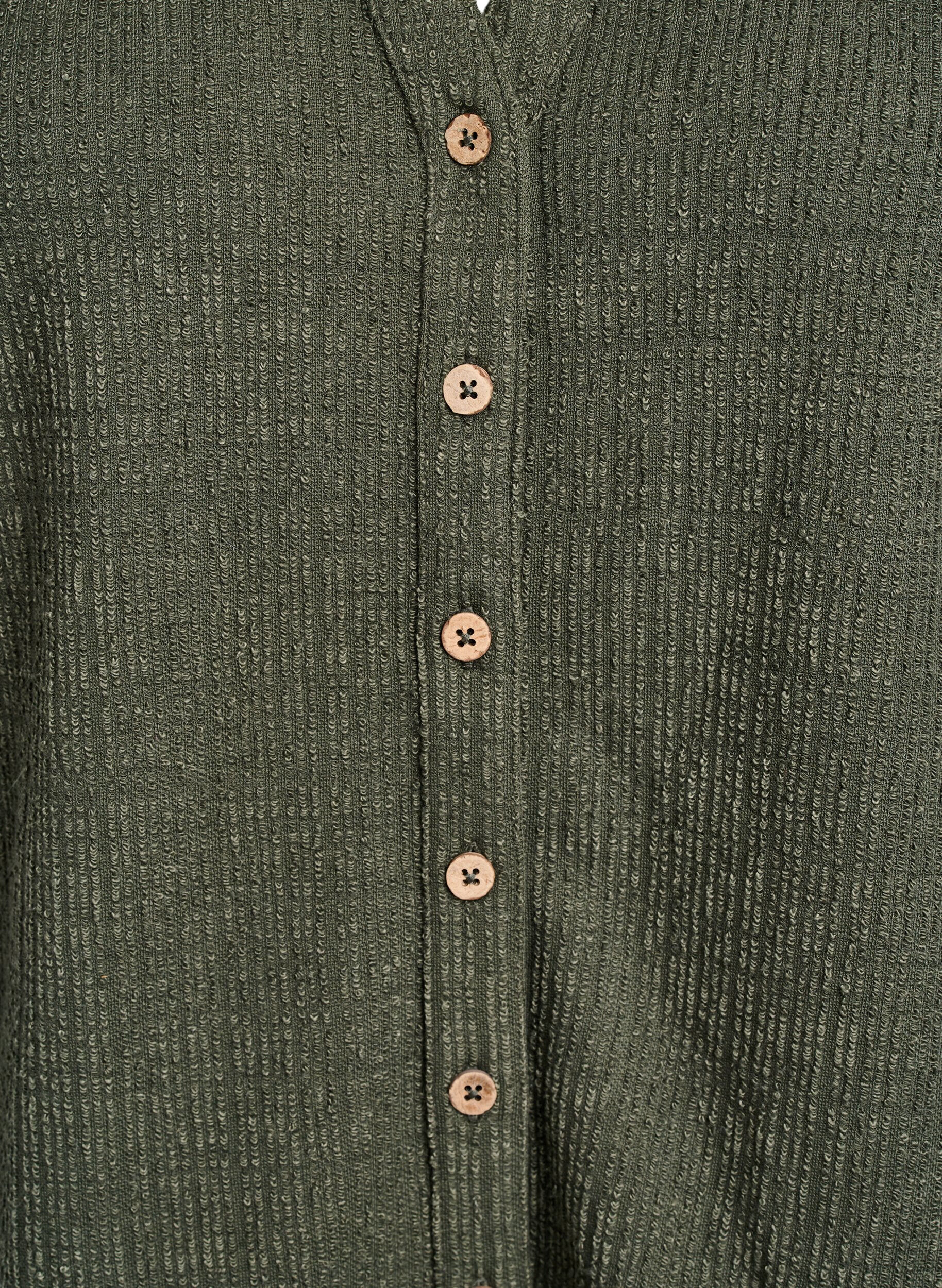 Zizzi Strukturert bluse med V-hals, Thyme, Packshot image number 2