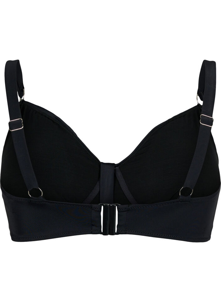 Bikinioverdel med spiler og drapering, Svart, Packshot image number 1