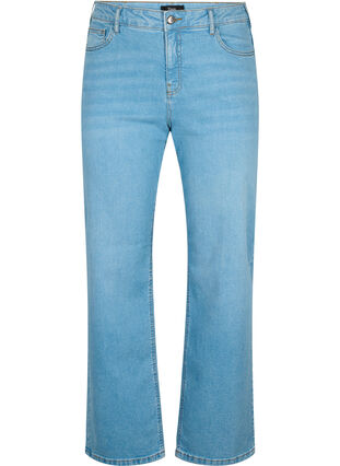  Gemma jeans med høy midje og rett passform, Light blue, Packshot image number 0