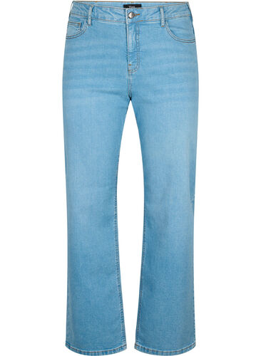  Gemma jeans med høy midje og rett passform , Light blue, Packshot image number 0
