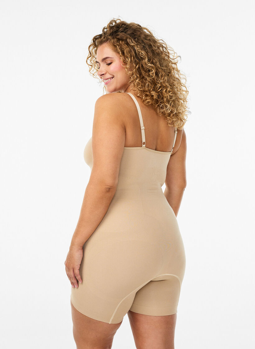 Shapewear-body med åpning i bunn, Beige, Model image number 1