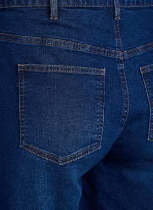 Zizzi FLASH - Løse denimshorts med høy midje, Blå, Packshot image number 3