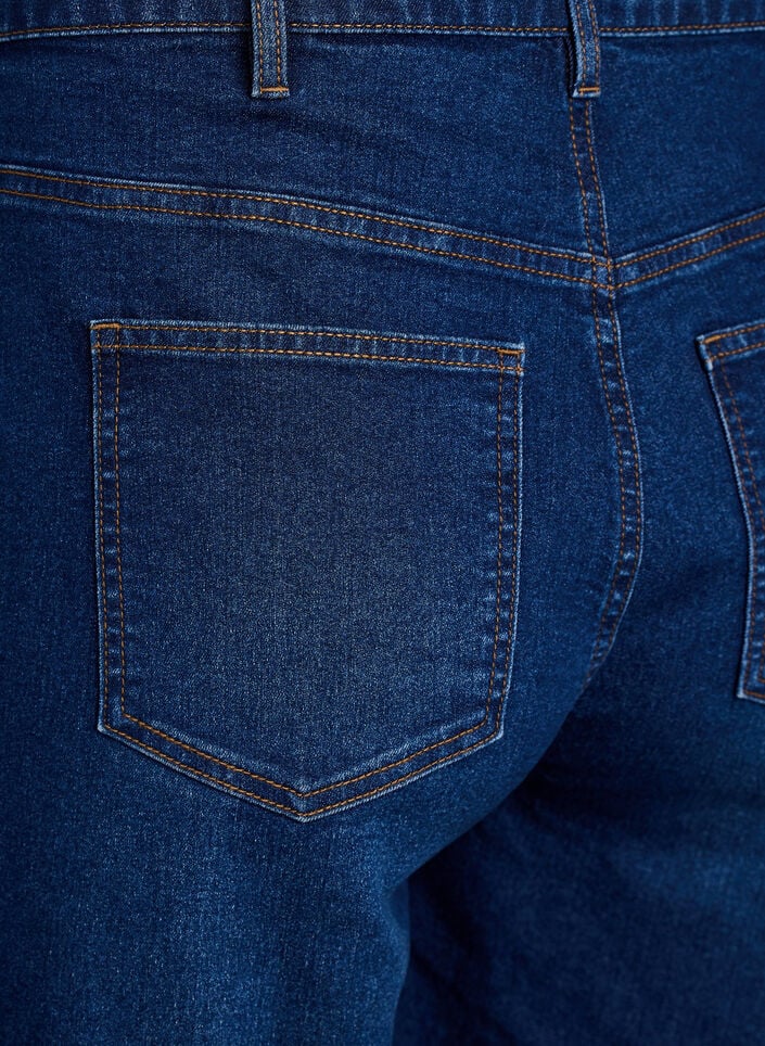 FLASH - Løse denimshorts med høy midje, Blå, Packshot image number 3