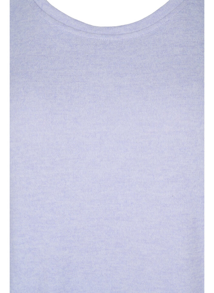 Strikkegenser med knappedetaljer, Cosmic Sky Melange, Packshot image number 2