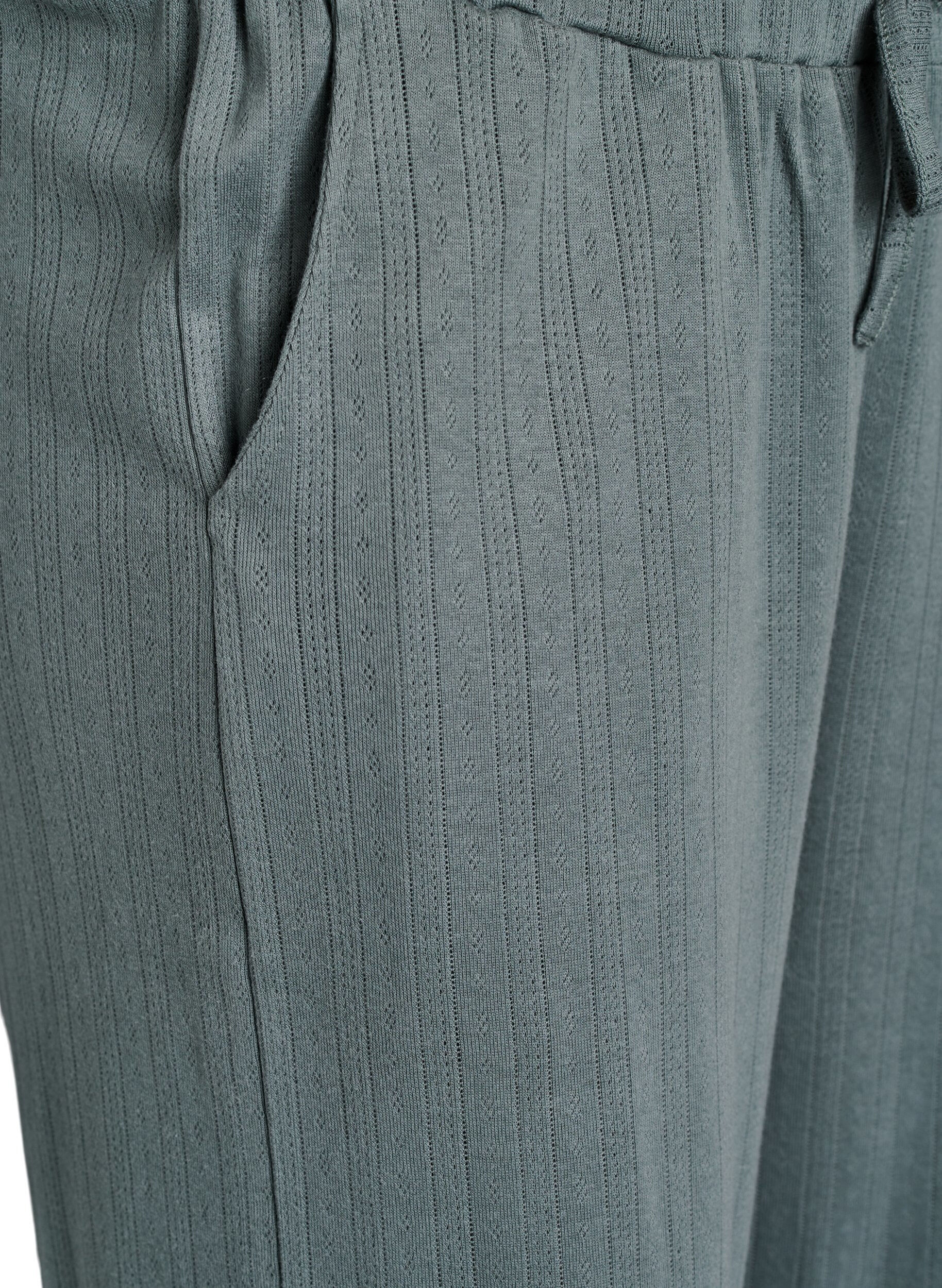 Zizzi Bomullsnattbukser, Gr&oslash;nn, Packshot image number 2