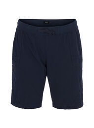 L&oslash;s shorts av bomull med lommer, Bl&aring;