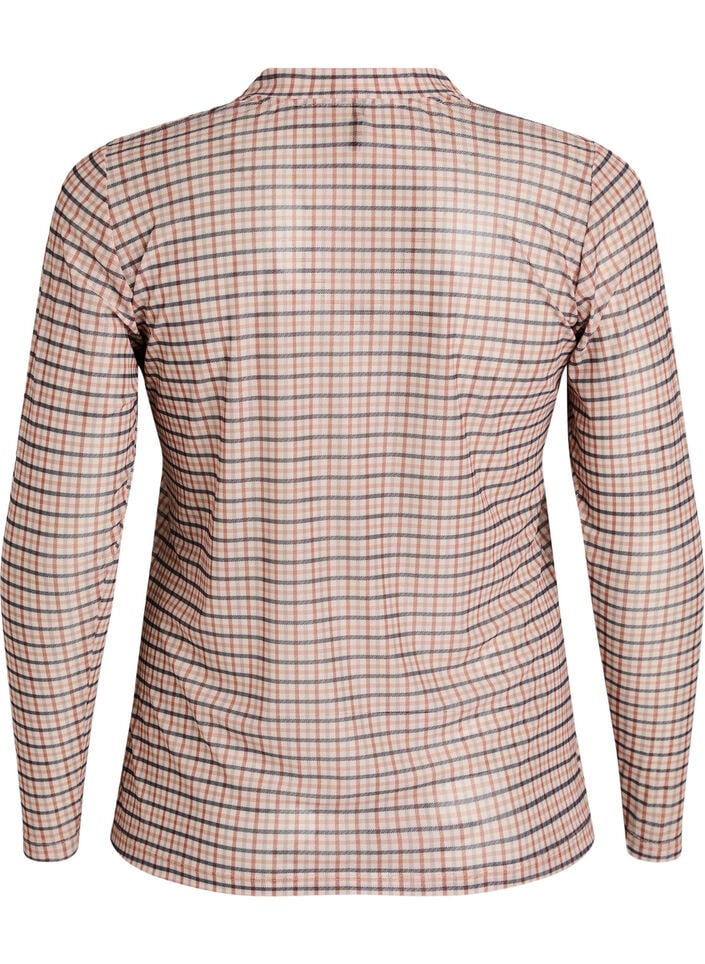 Rutete mesh bluse, Beige, Packshot image number 1