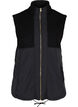 Kort vest med teddy og glidelås, Black, Packshot image number 0