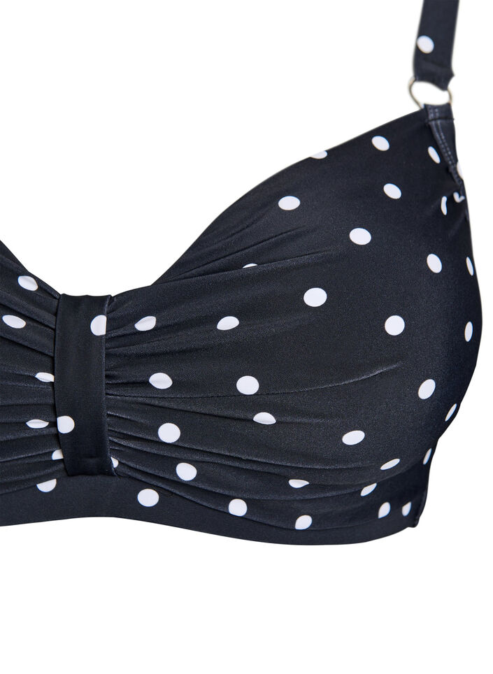 Bikinioverdel med b&oslash;yle og m&oslash;nster, Svart, Packshot image number 2
