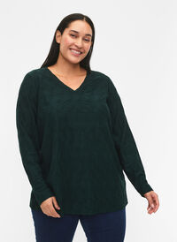 FLASH - Langermet bluse med struktur, Scarab, Model