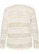 Bluse med blonder og lange ermer, Vanilje, Packshot image number 1