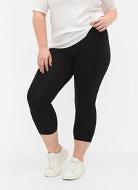 Basisleggings i viskose med 3/4-lengde, Black, Model