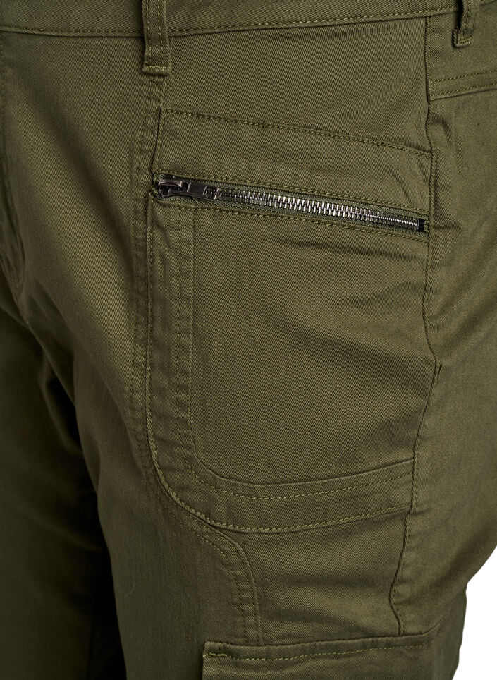 Slim fit bukser med cargolommer, Grønn, Packshot image number 2