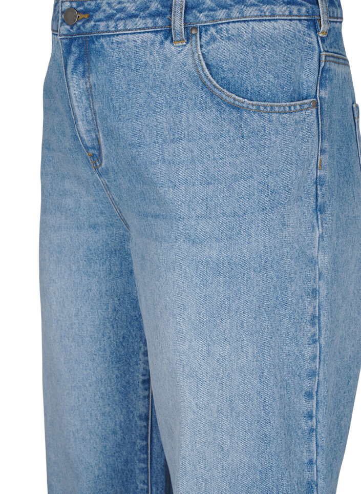 Jeans med vide ben og oppbrett, L.B.Denim, Packshot