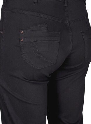 Zizzi Regular fit Gemma jeans med høyt liv, Svart, Packshot image number 3