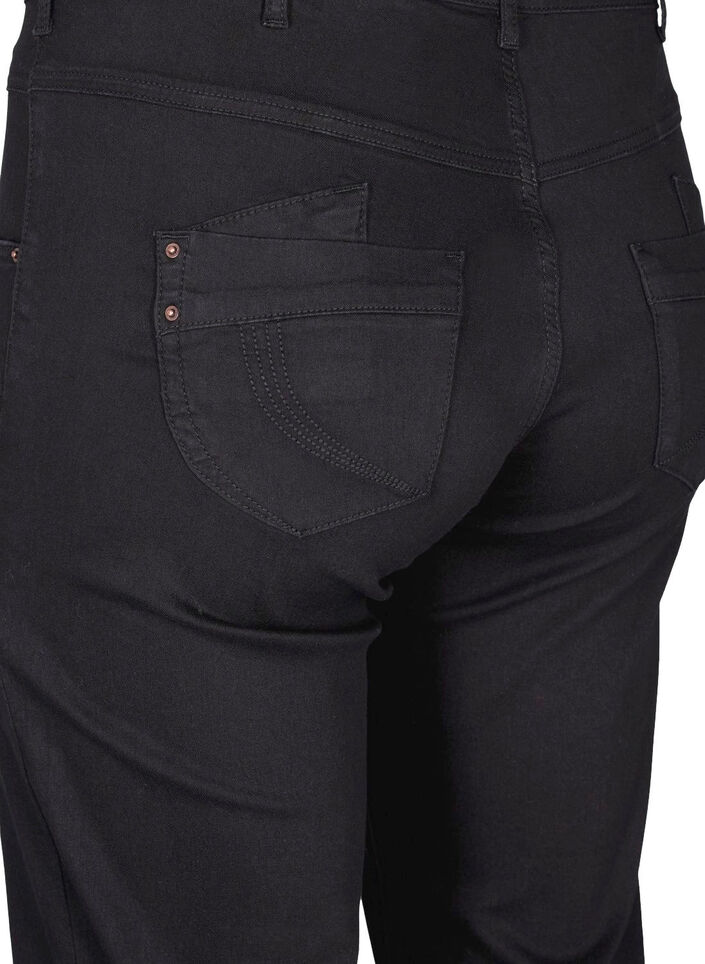 Regular fit Gemma jeans med høyt liv, Svart, Packshot image number 3