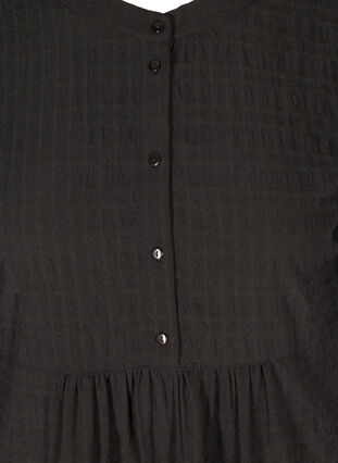 Rutete skjortetunika med 3/4-ermer, Black, Packshot image number 2