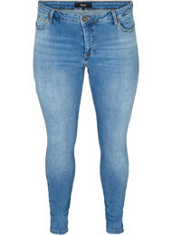 Ekstra slim Nille jeans med høyt liv, Light blue denim