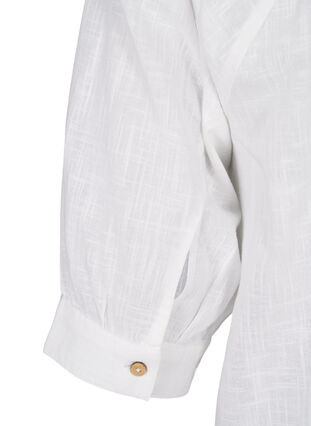 Zizzi Bomullstunik med V-hals, Hvit, Packshot image number 3