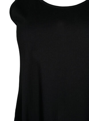 Ermeløs kjole i bomull med A-form, Black, Packshot image number 2