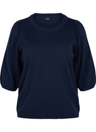 Strikkegenser med 3/4-ermer, Navy Blazer
