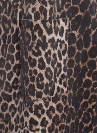 Zizzi Spencerkjole med lommer og leopardmønster, Brun, Packshot image number 3