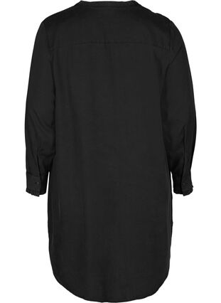 Langermet tunika med V-hals og knapper, Black, Packshot image number 1