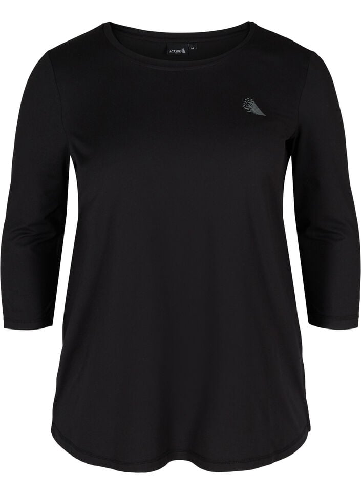 Treningsgenser med 3/4-ermer, Black, Packshot