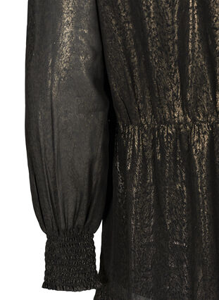 Langermet kjole med smock, Black w. Gold, Packshot image number 3