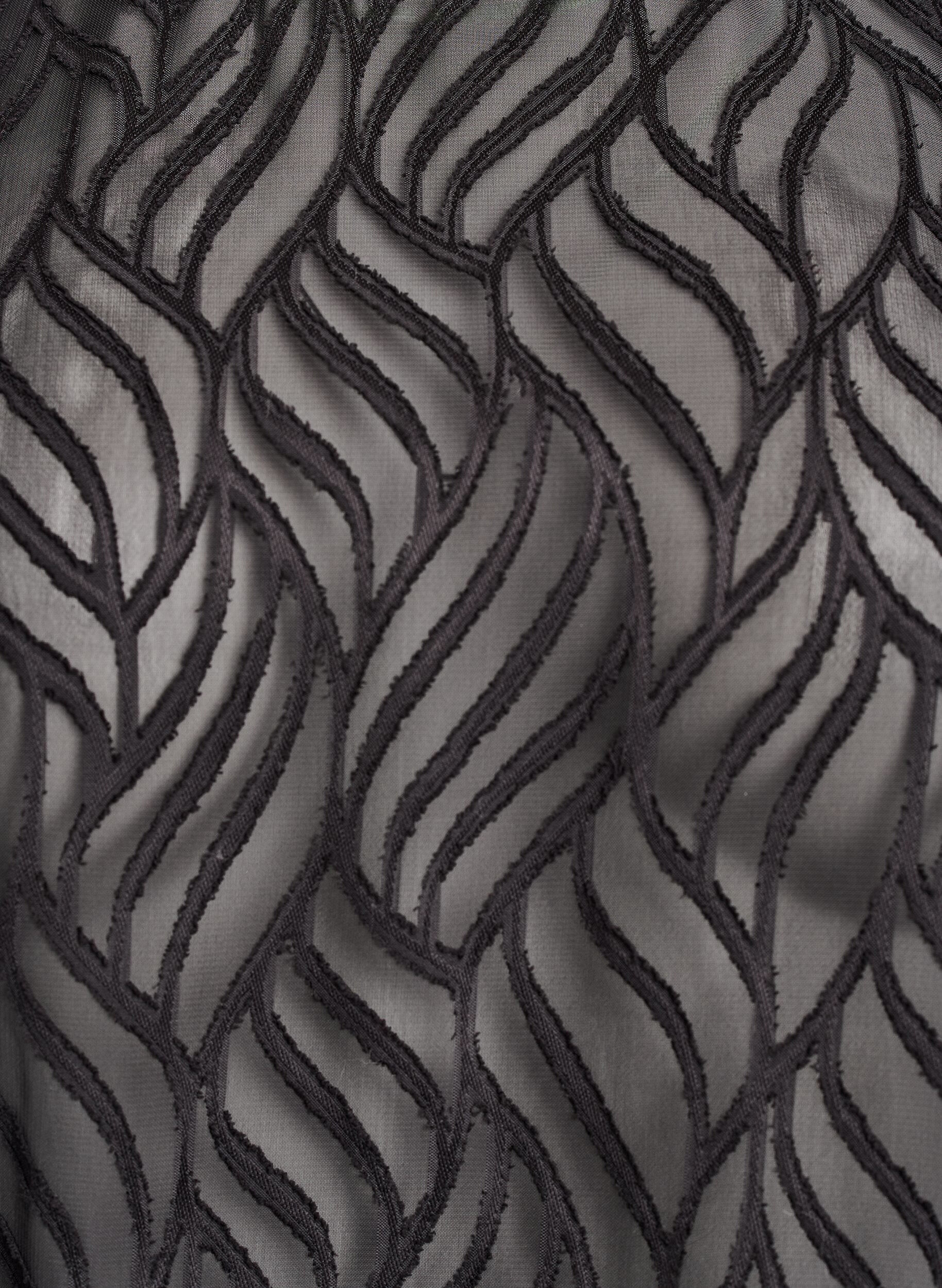 Zizzi Bluse i chiffon med et teksturert m&oslash;nster, Svart, Packshot image number 2