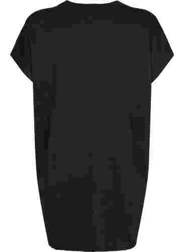 Strikkekjole med glitter og korte ermer, Black W/Lurex, Packshot image number 1
