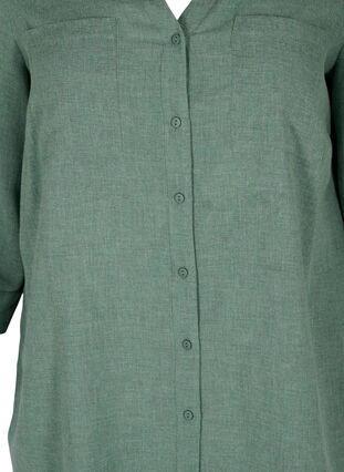 Skjorte med V-hals og lommer, Balsam Green, Packshot image number 2