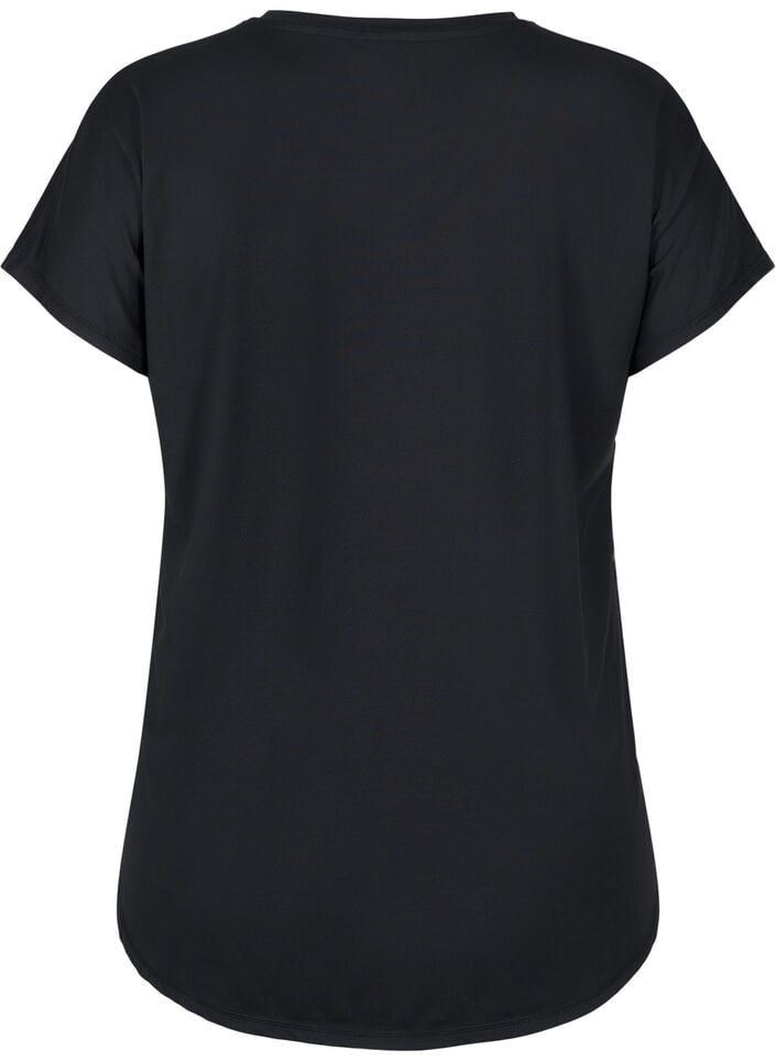 T-skjorte til trening med V-hals, Svart, Packshot image number 1