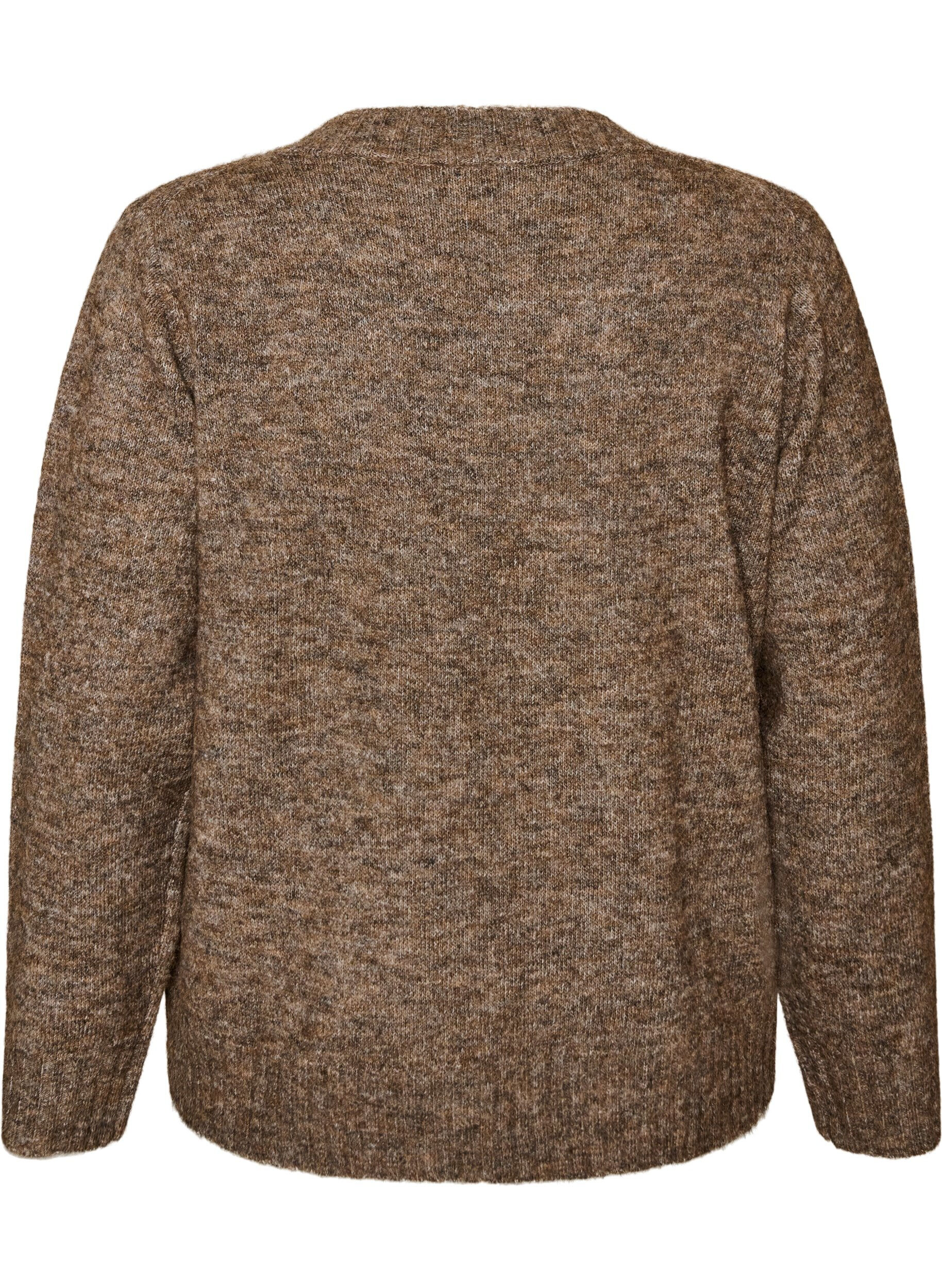 ZizziGenser med V-hals, Brun, Packshot image number 1