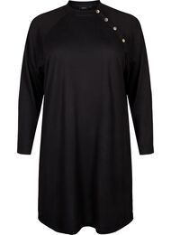 Jerseykjole med knapper, Black