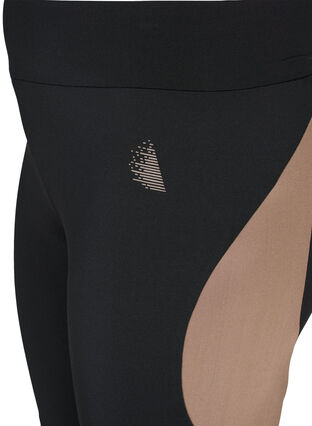 Tettsittende treningsshorts, Black w. Deep Taupe, Packshot image number 3