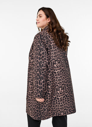 Zizzi Leopardmønstret kåpe, Brun, Model image number 2