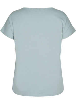 T-skjorte i bomullsmiks, Silver Blue, Packshot image number 1